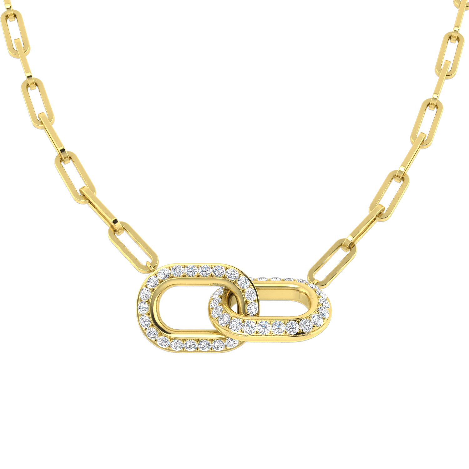 0.67ct Lab-Grown Diamond Paper Clip Necklace in 9K Yellow Gold