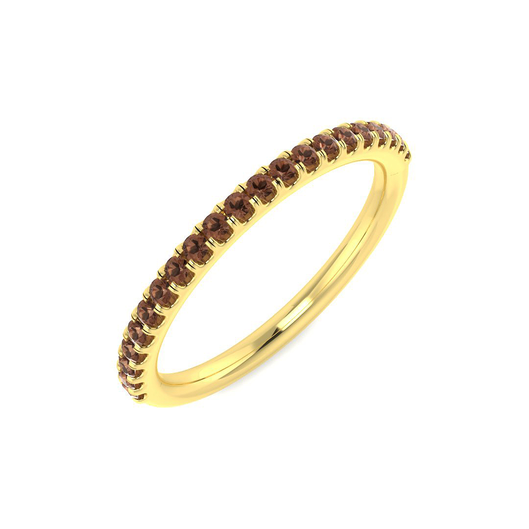 0.27ct Natural Diamond Half Eternity Ring in 9K Yellow Gold