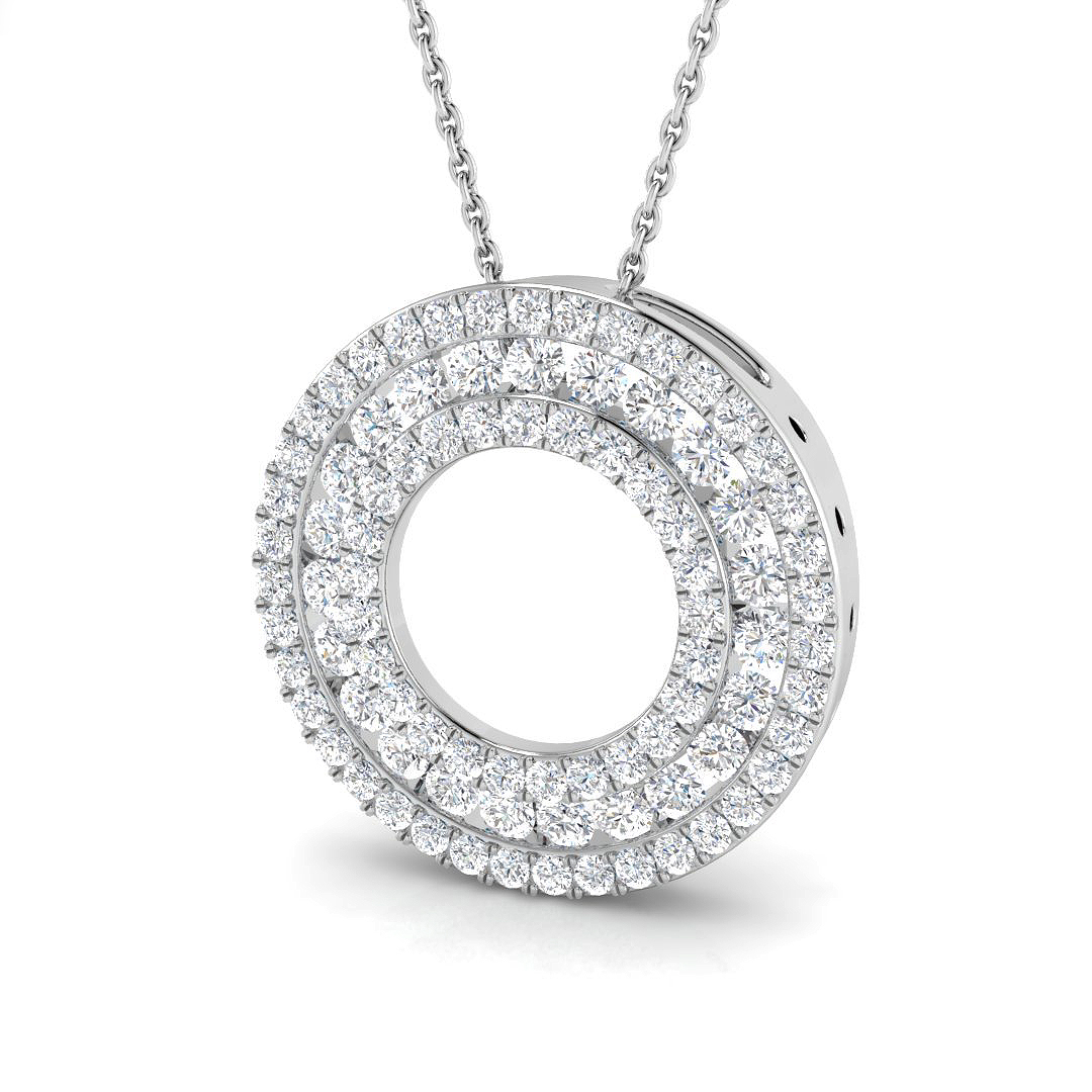 1.44ct Natural Diamond Circle of Life Pendant in 9K White Gold