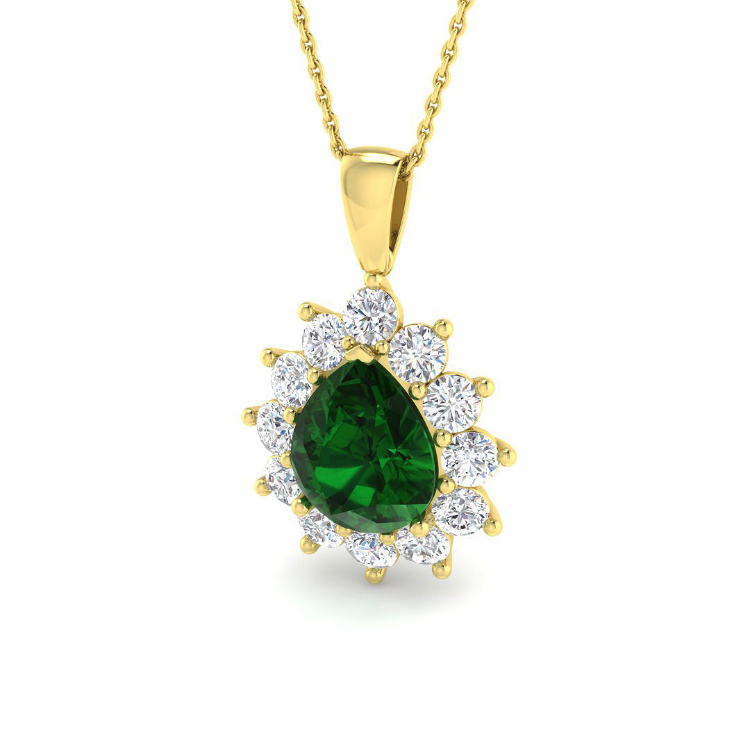 Emerald Pendant in 9K Yellow Gold