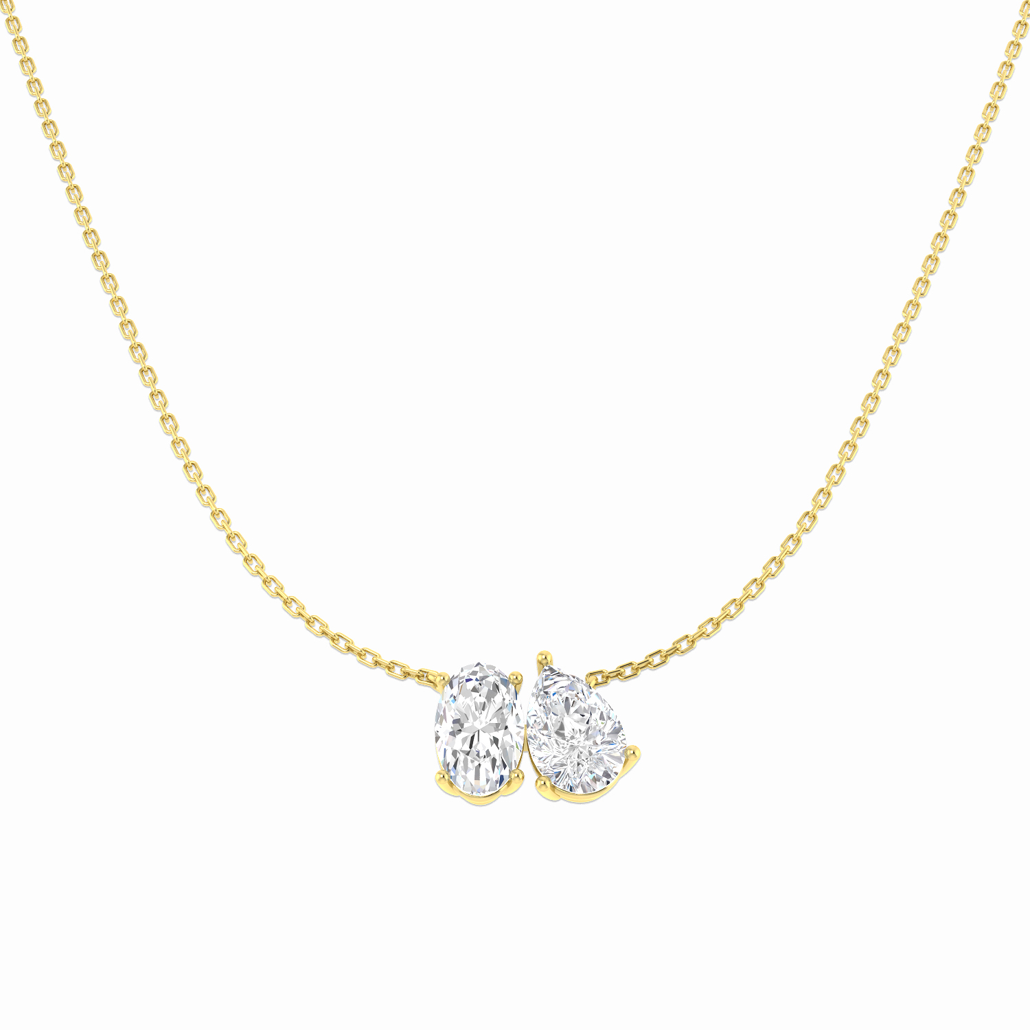 3.02ct Lab-Grown Diamond Shape Necklace in 9K Yellow Gold