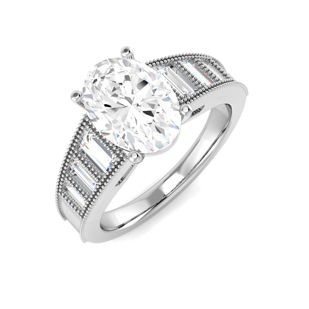 2.60ct Lab-Grown Diamond Engagement Rings Ring in 9K White Gold