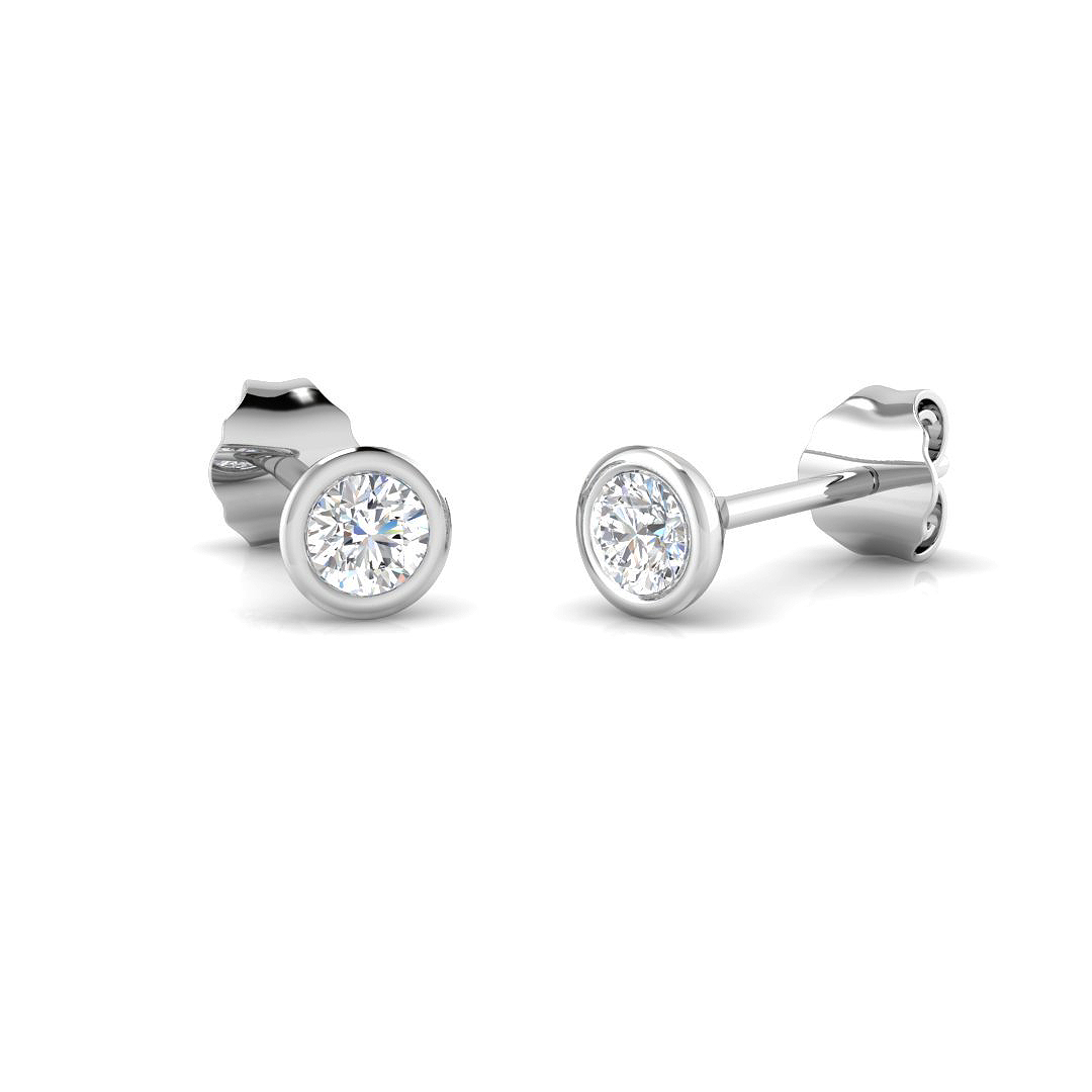 0.25ct Lab-Grown Diamond Solitaire Earrings in 9K White Gold