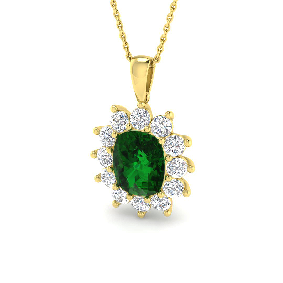 Emerald Pendant in 9K Yellow Gold