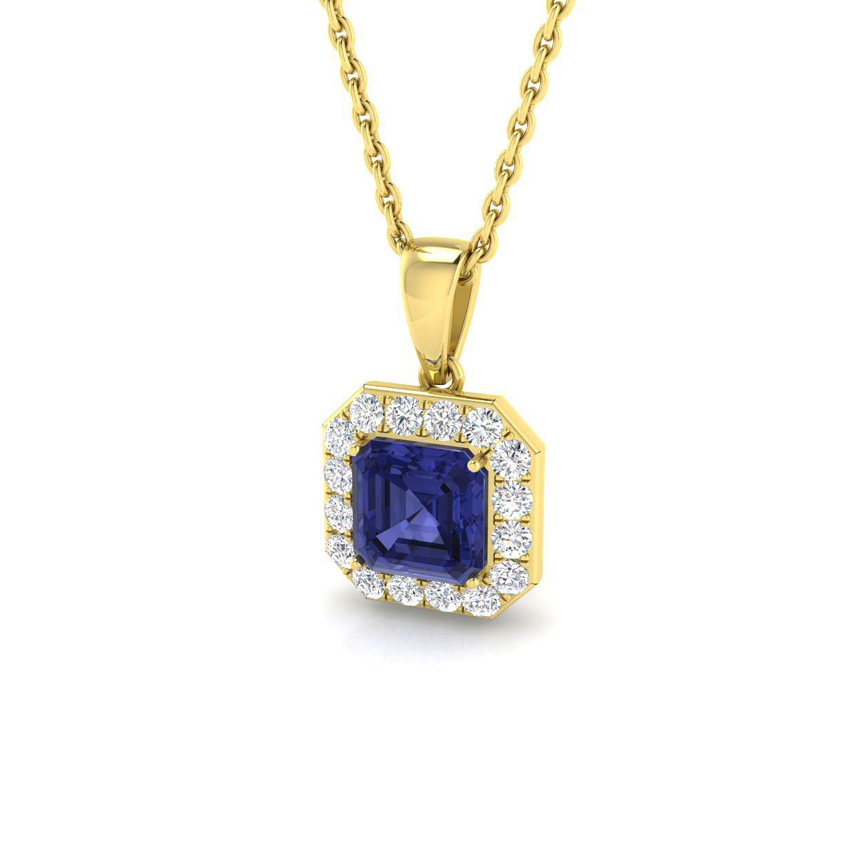 Multi Sapphire Pendant in 18K Yellow Gold