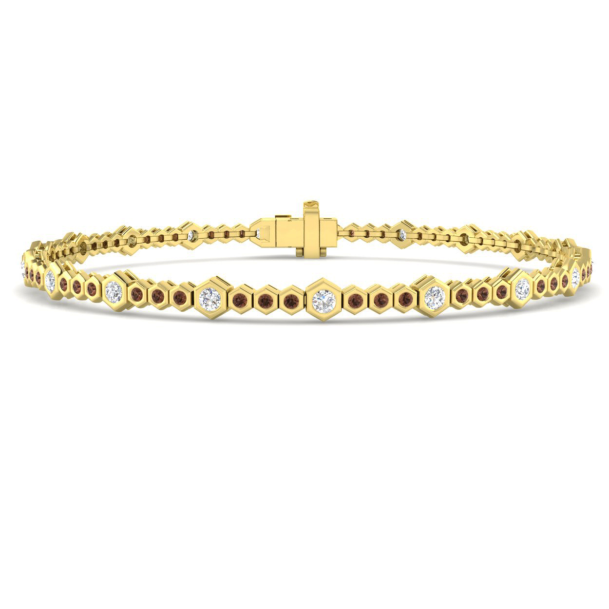 1.35ct Natural Diamond Tennis Bracelet in 9K Yellow Gold