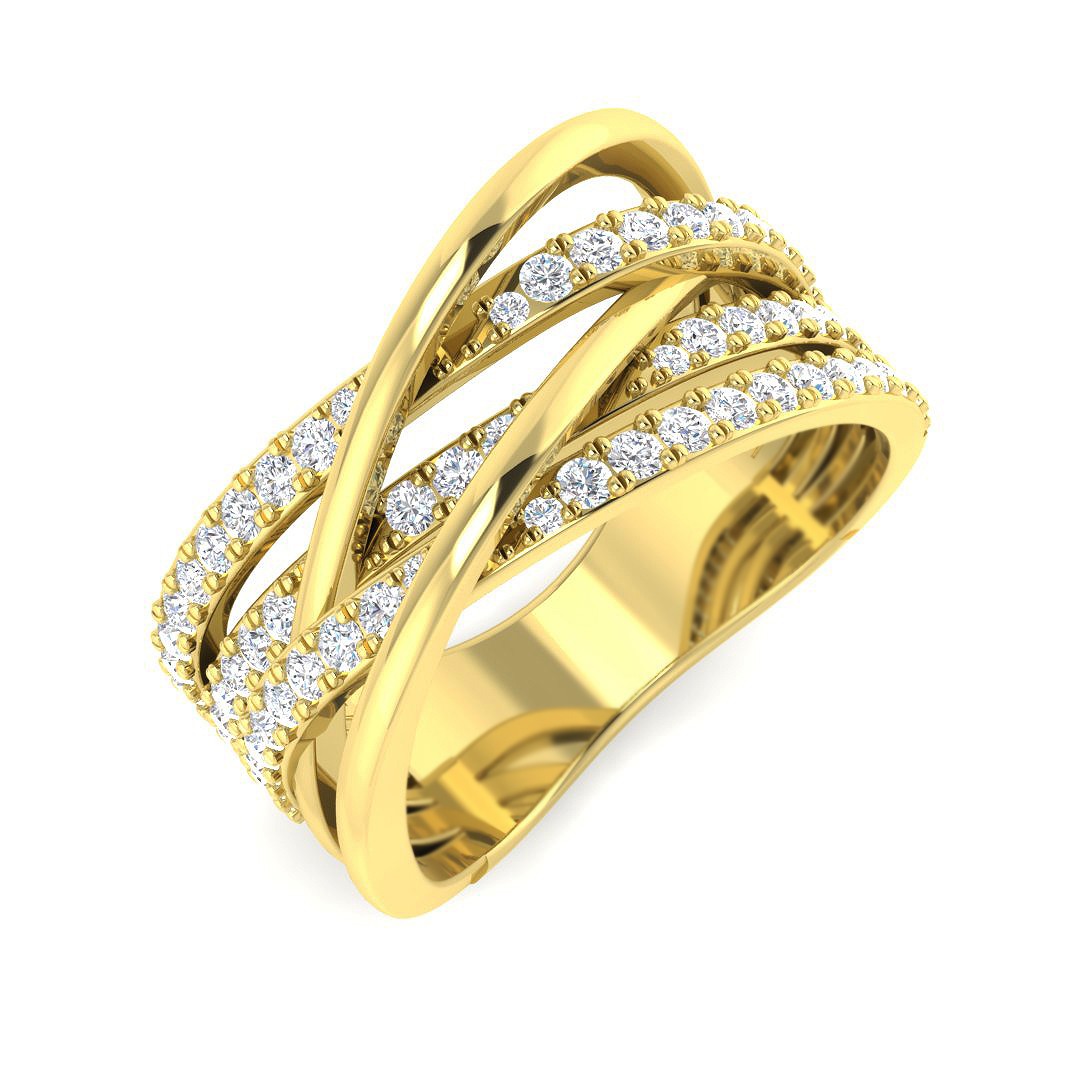 0.66ct Natural Diamond Fancy Ring in 9K Yellow Gold