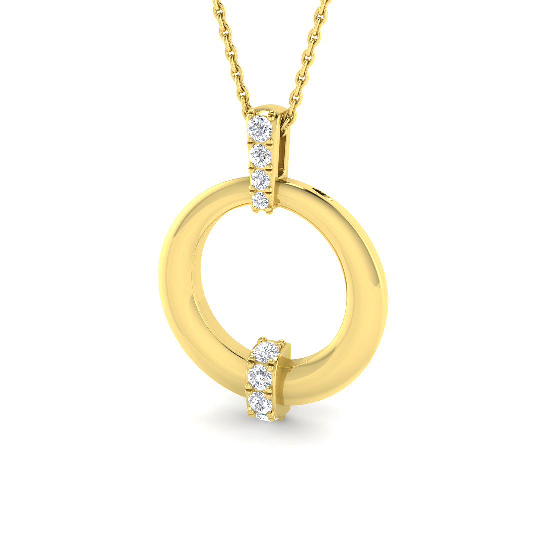 0.19ct Lab-Grown Diamond Circle of Life Pendant in 9K Yellow Gold