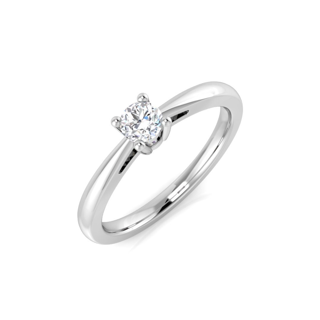 0.19ct Natural Diamond Engagement Ring in 9K White Gold