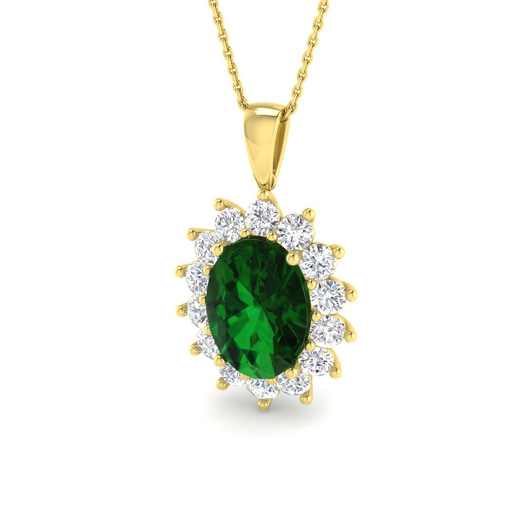 Emerald Pendant in 9K Yellow Gold