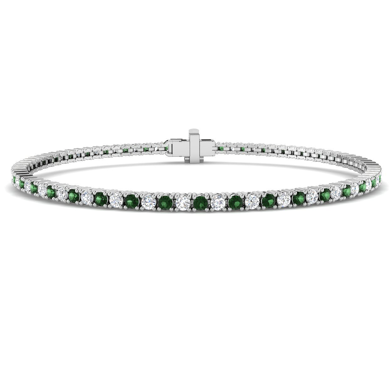 Tsavorite Bracelet in 18K White Gold