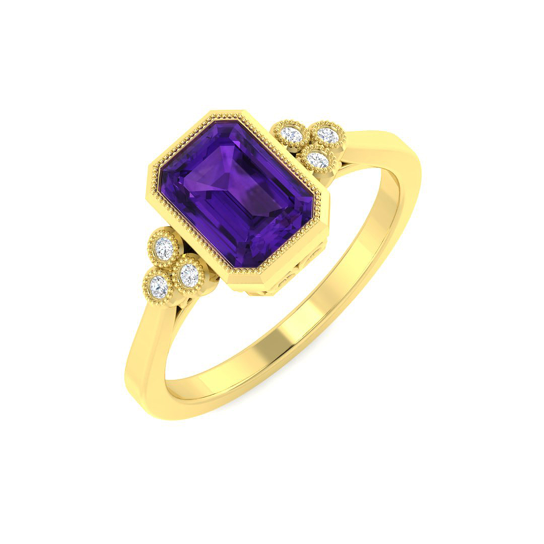 7 Stone Ring in 9K Yellow Gold