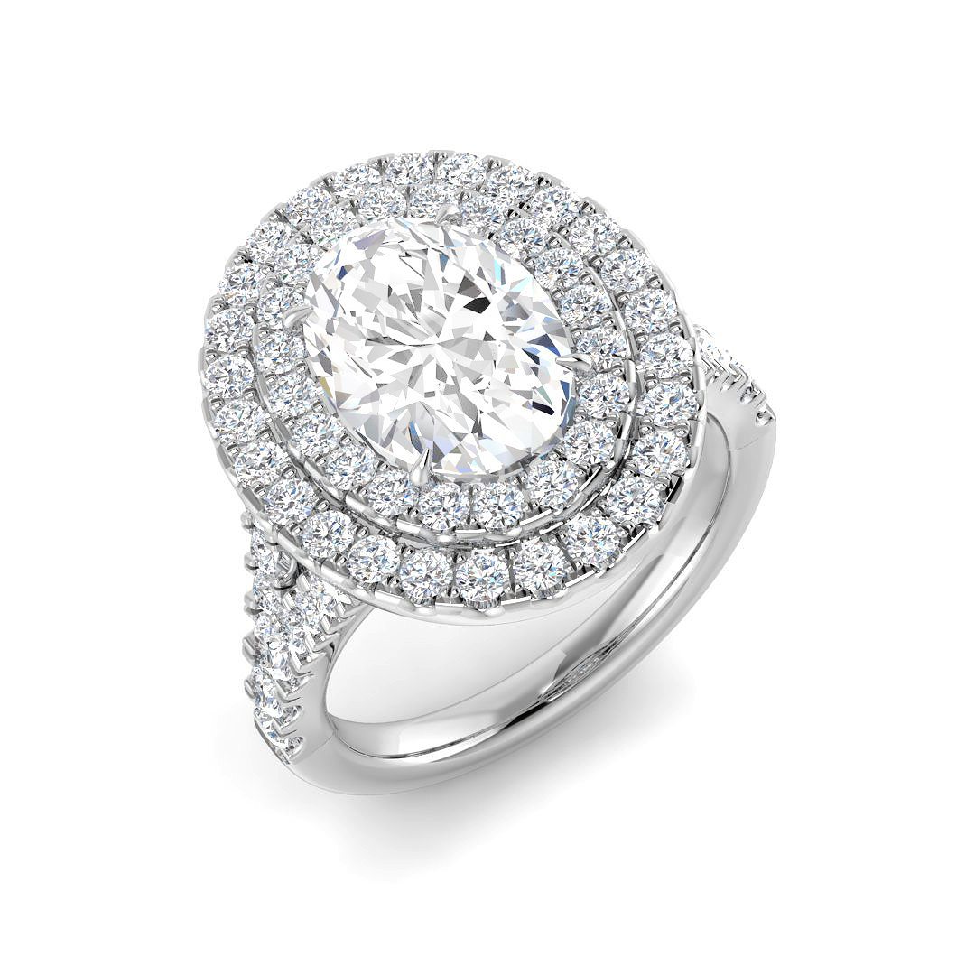2.30ct Lab-Grown Diamond Halo Ring in Platinum Platinum