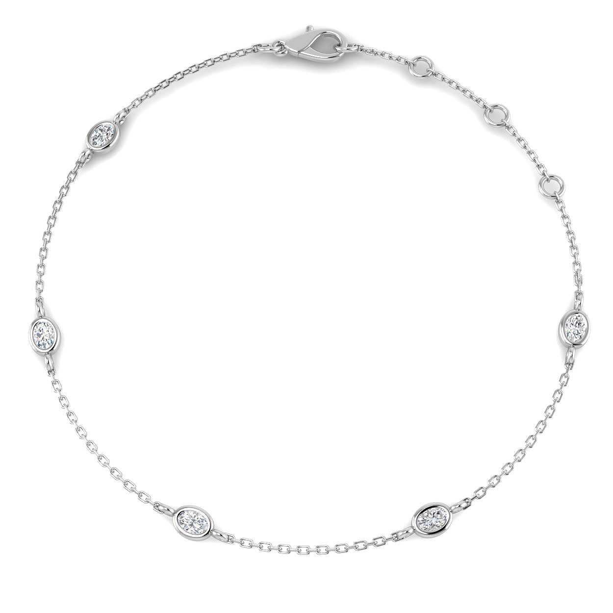 0.26ct Lab-Grown Diamond Spectacle & Solitaire Bracelet in 9K White Gold