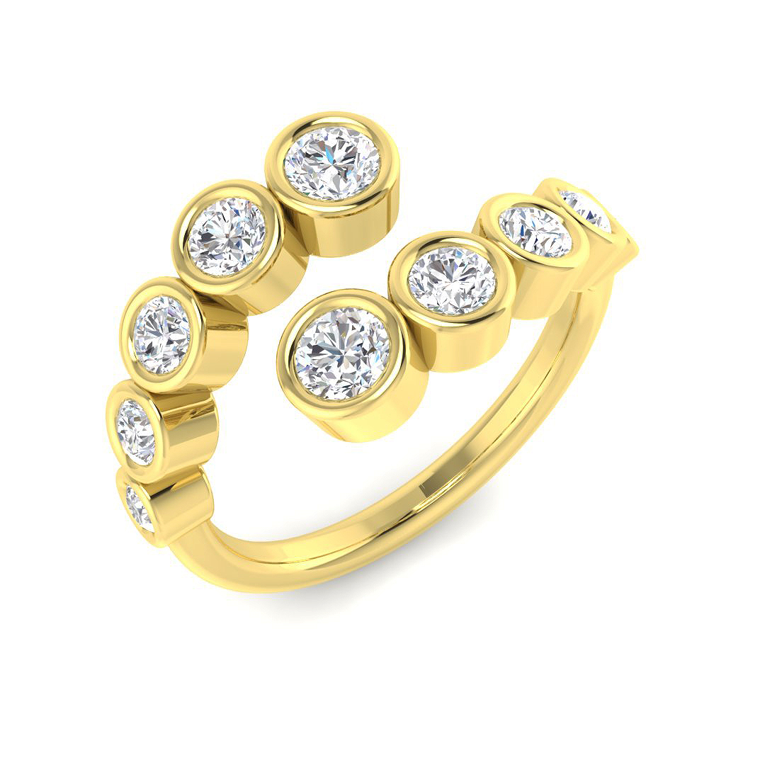 1.03ct Lab-Grown Diamond Bubble Rings Ring in 9K Yellow Gold