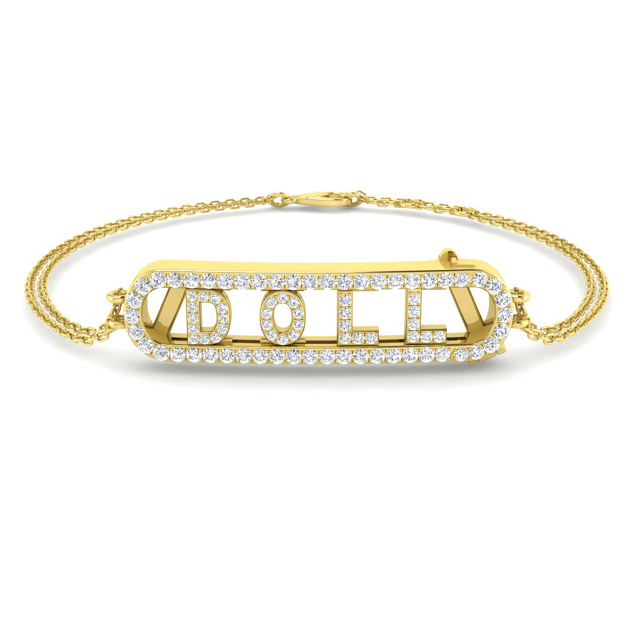 0.56ct Natural Diamond Fancy Bracelet in 9K Yellow Gold