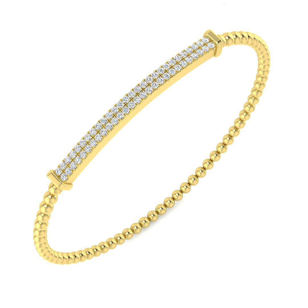 0.44ct Natural Diamond Fancy Bangle in 18K Yellow Gold