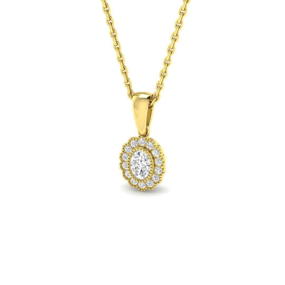 0.17ct Natural Diamond Vintage Pendant in 9K Yellow Gold