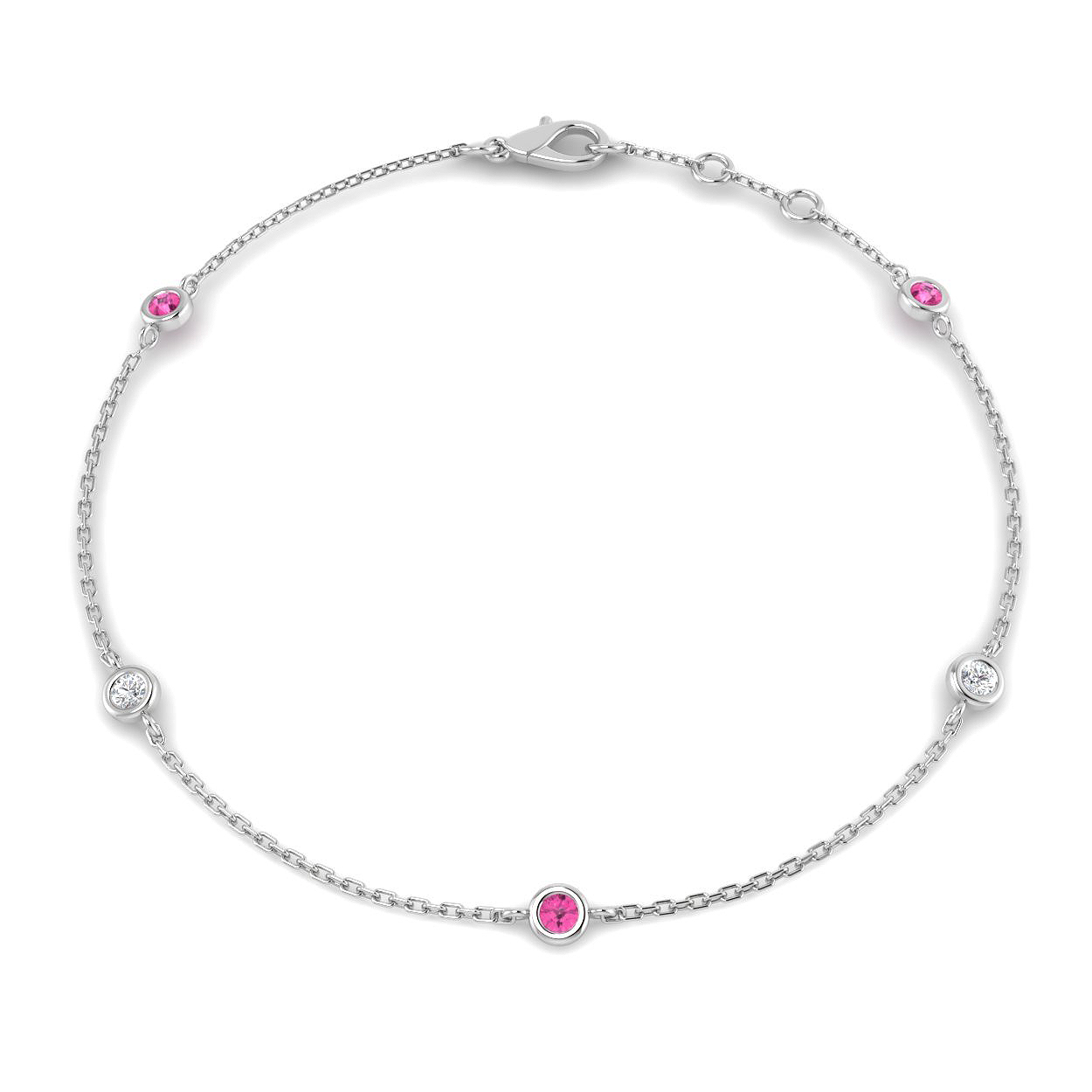 Pink Sapphire Bracelet in 9K White Gold