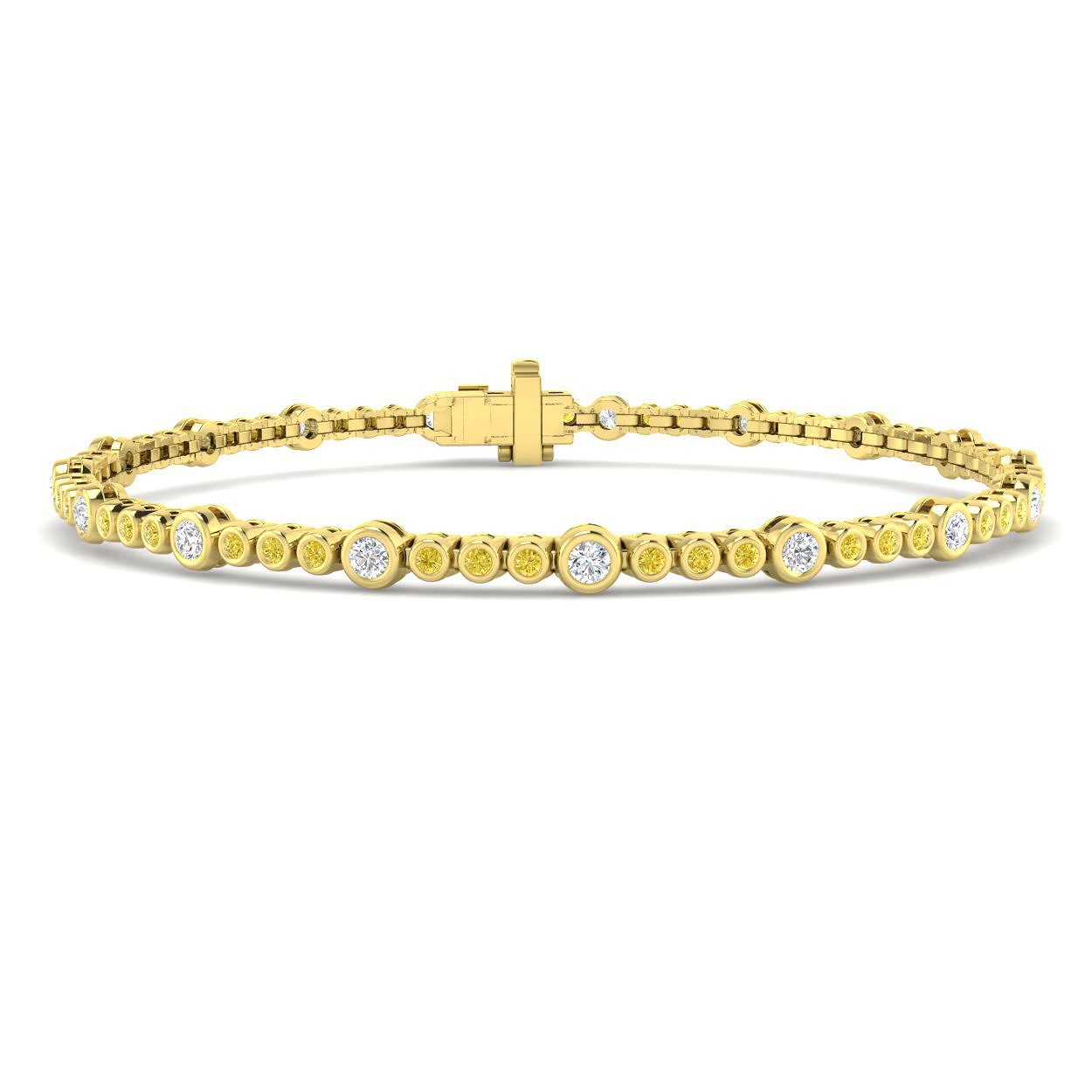 1.31ct Natural Diamond Spectacle & Solitaire Bracelet in 9K Yellow Gold