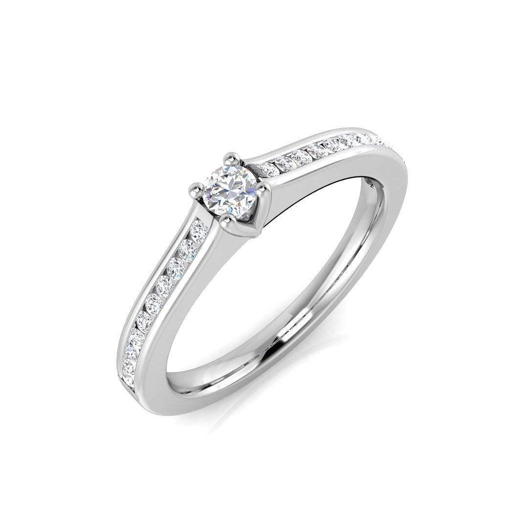 0.26ct Natural Diamond Engagement Ring in 14K White Gold