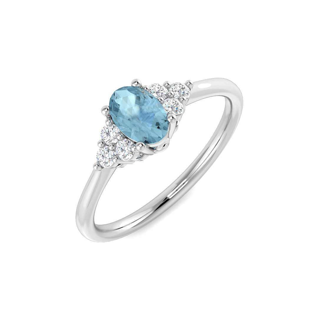 Aquamarine Ring in 9K White Gold