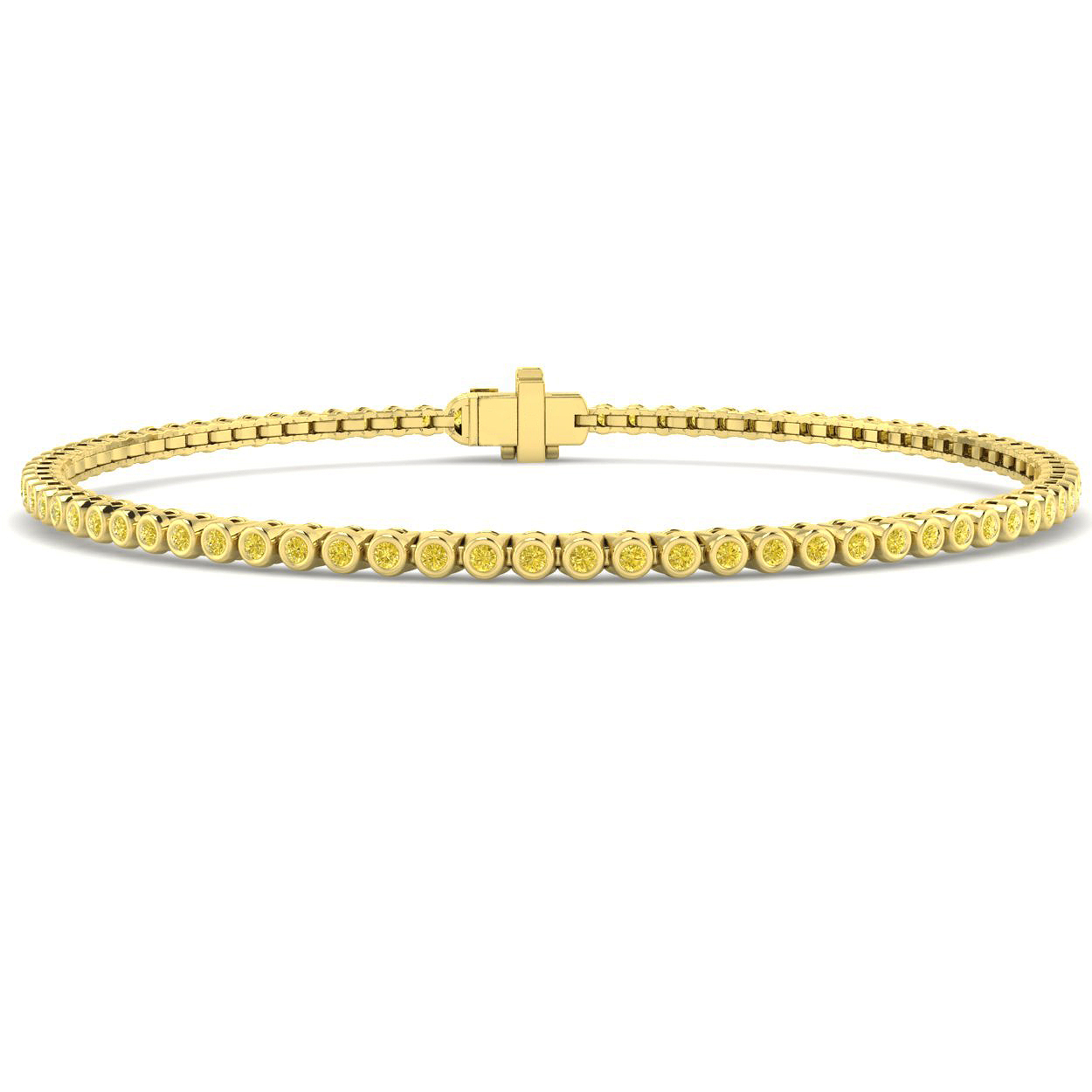 0.99ct Natural Diamond Tennis Bracelet in 9K Yellow Gold