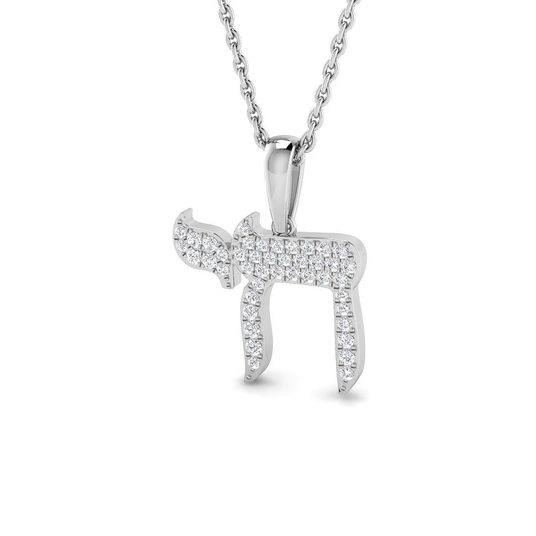 0.12ct Natural Diamond Religious Pendant in 9K White Gold