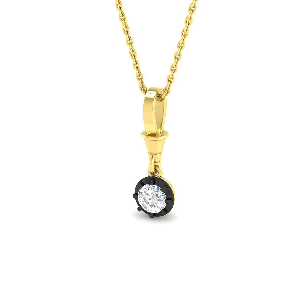 0.24ct Natural Diamond Solitaire Pendant in 9K Yellow Gold