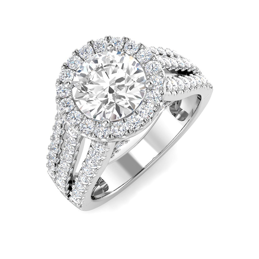 2.40ct Lab-Grown Diamond Halo Ring in 9K White Gold