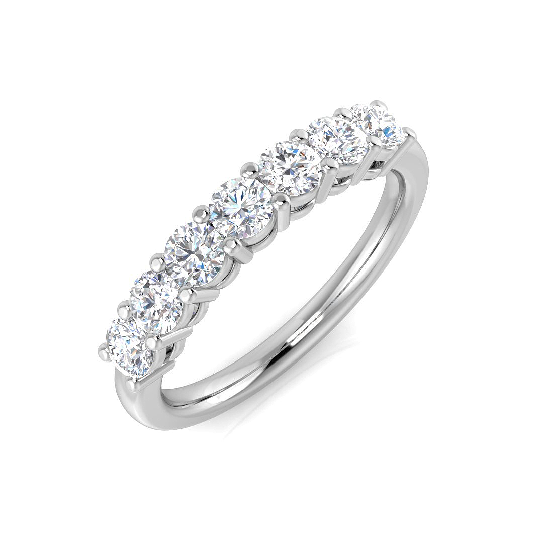 0.97ct Lab-Grown Diamond 6-10 Stone Ring in 9K White Gold