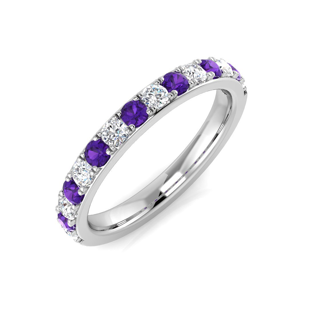 Amethyst Ring in 9K White Gold