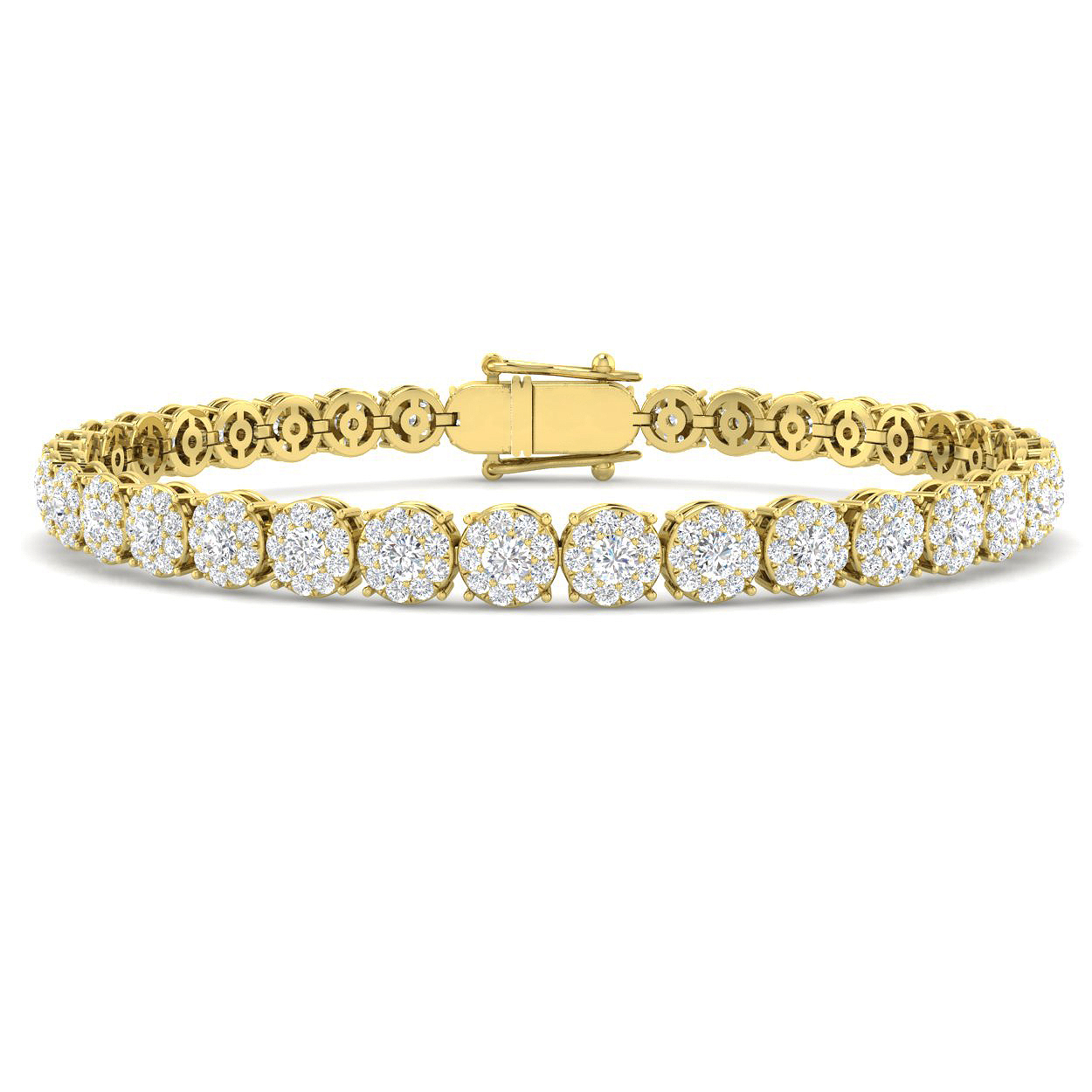 3.77ct Natural Diamond Halo Bracelet in 9K Yellow Gold