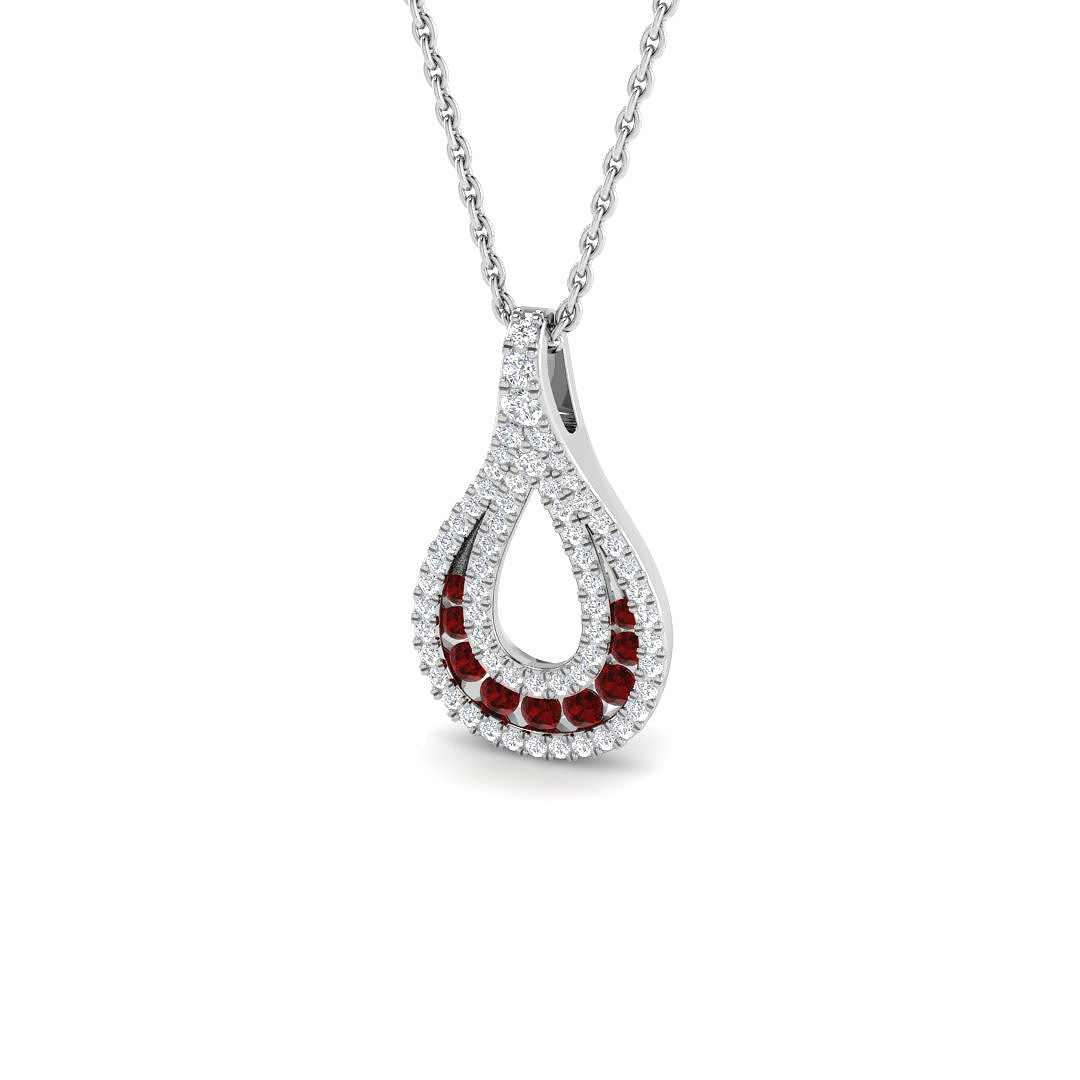 Fancy Pendant in 9K White Gold