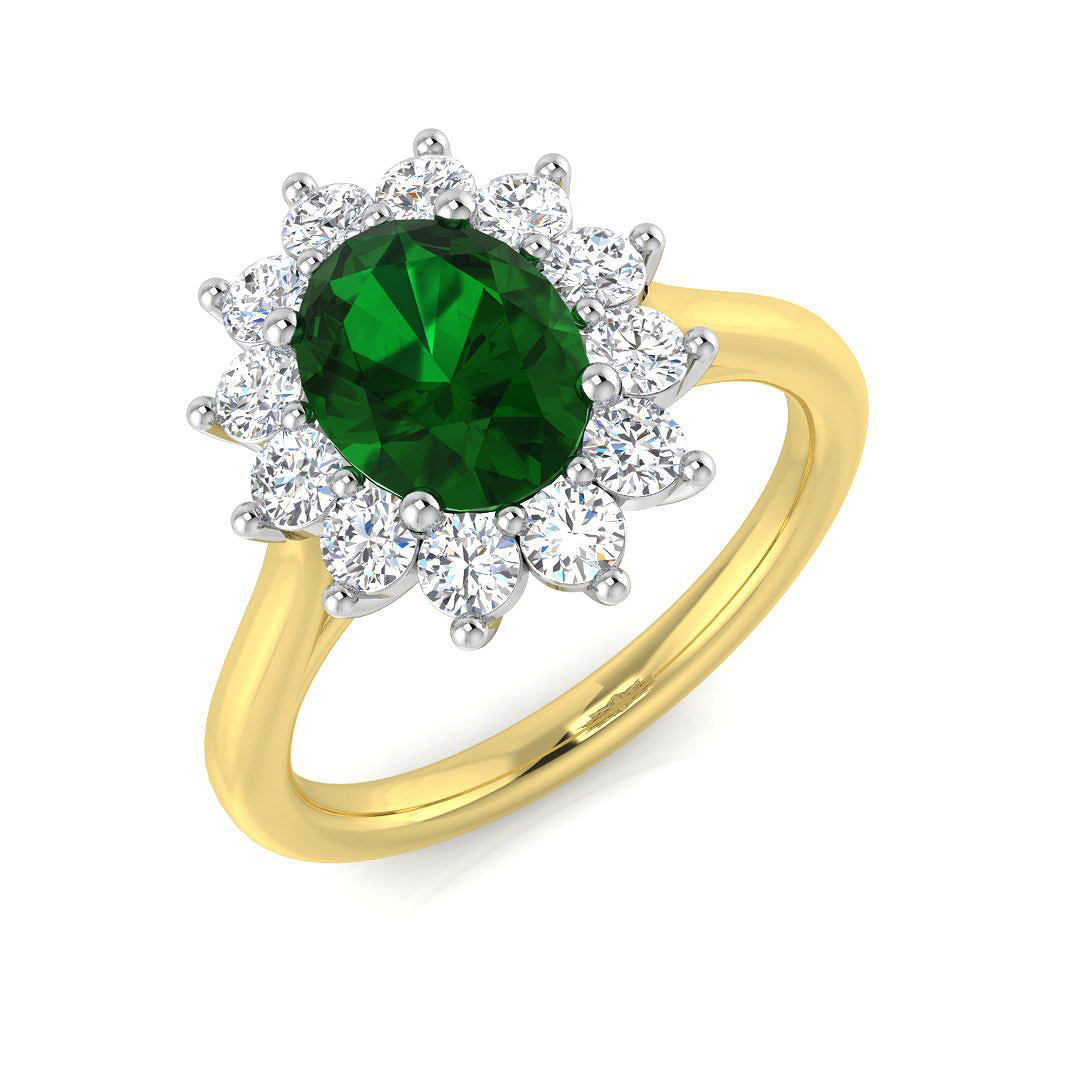 2.00ct Lab-Grown Diamond Emerald Ring in 9K Two Tone