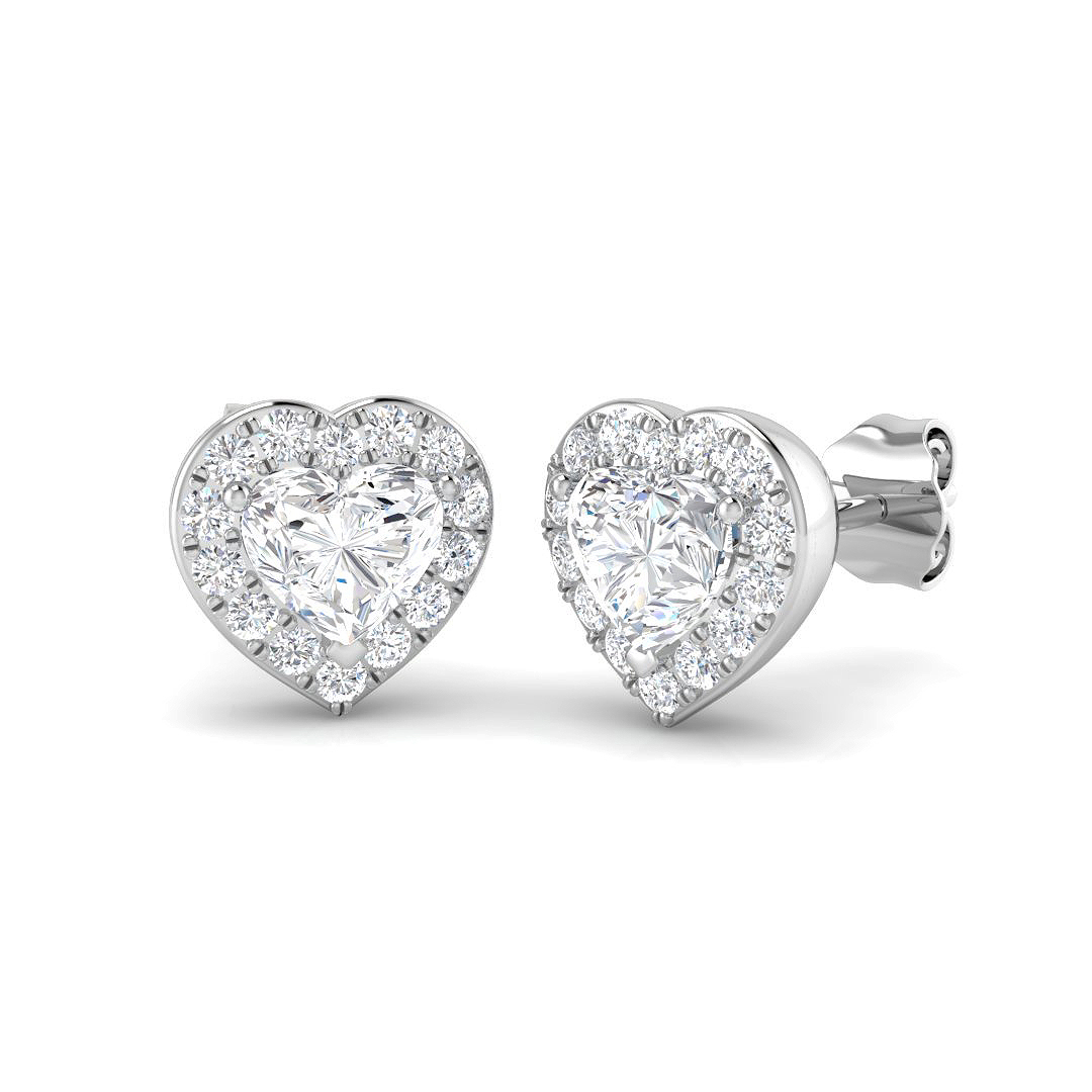 1.34ct Lab-Grown Diamond Halo Earrings in 9K White Gold