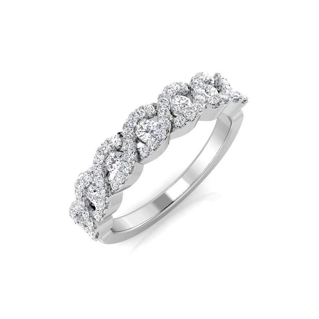 0.45ct Natural Diamond Fancy Ring in 18K White Gold