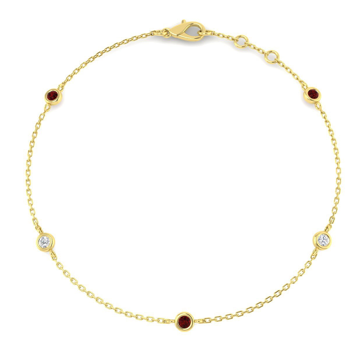 Ruby Bracelet in 9K Yellow Gold