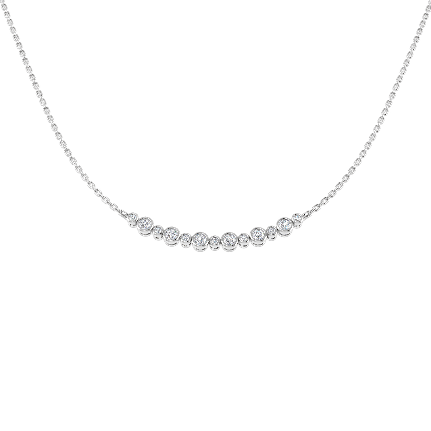 0.41ct Lab-Grown Diamond Spectacle Necklace in 9K White Gold