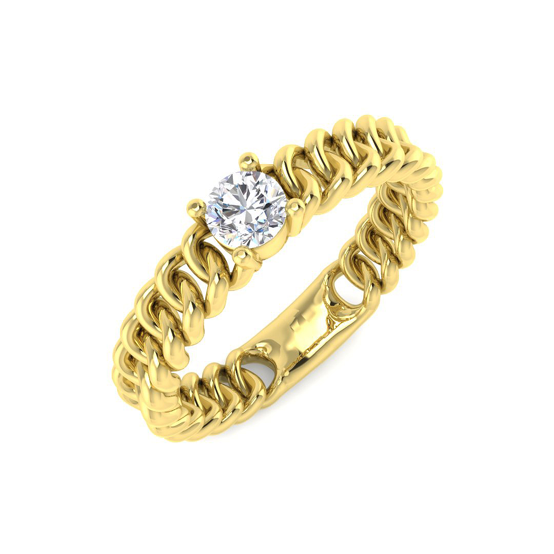 0.24ct Lab-Grown Diamond Engagement Ring in 9K Yellow Gold