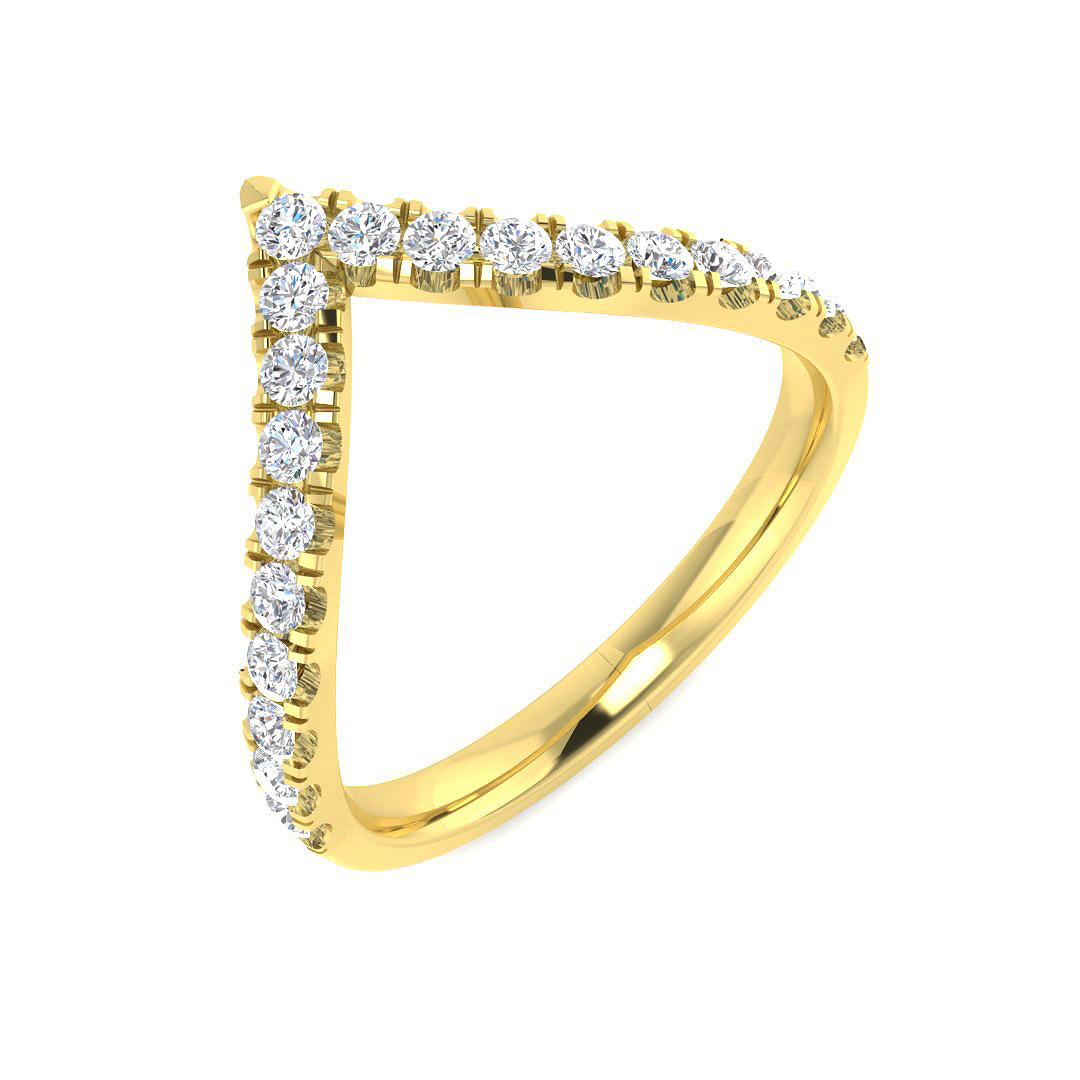 0.41ct Lab-Grown Diamond Wishbone Ring in 9K Yellow Gold