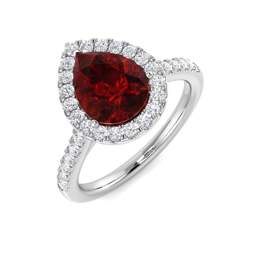 Ruby Ring in 9K White Gold