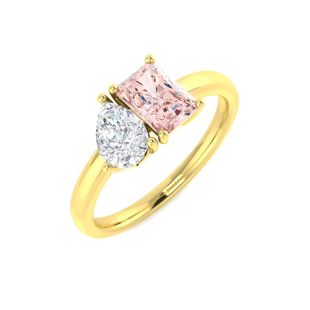 1.20ct Natural Diamond 2 Stone Ring in 9K Yellow Gold