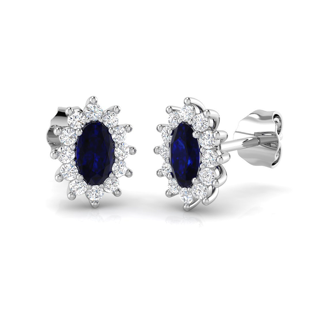 Diana Earrings in 9K White Gold