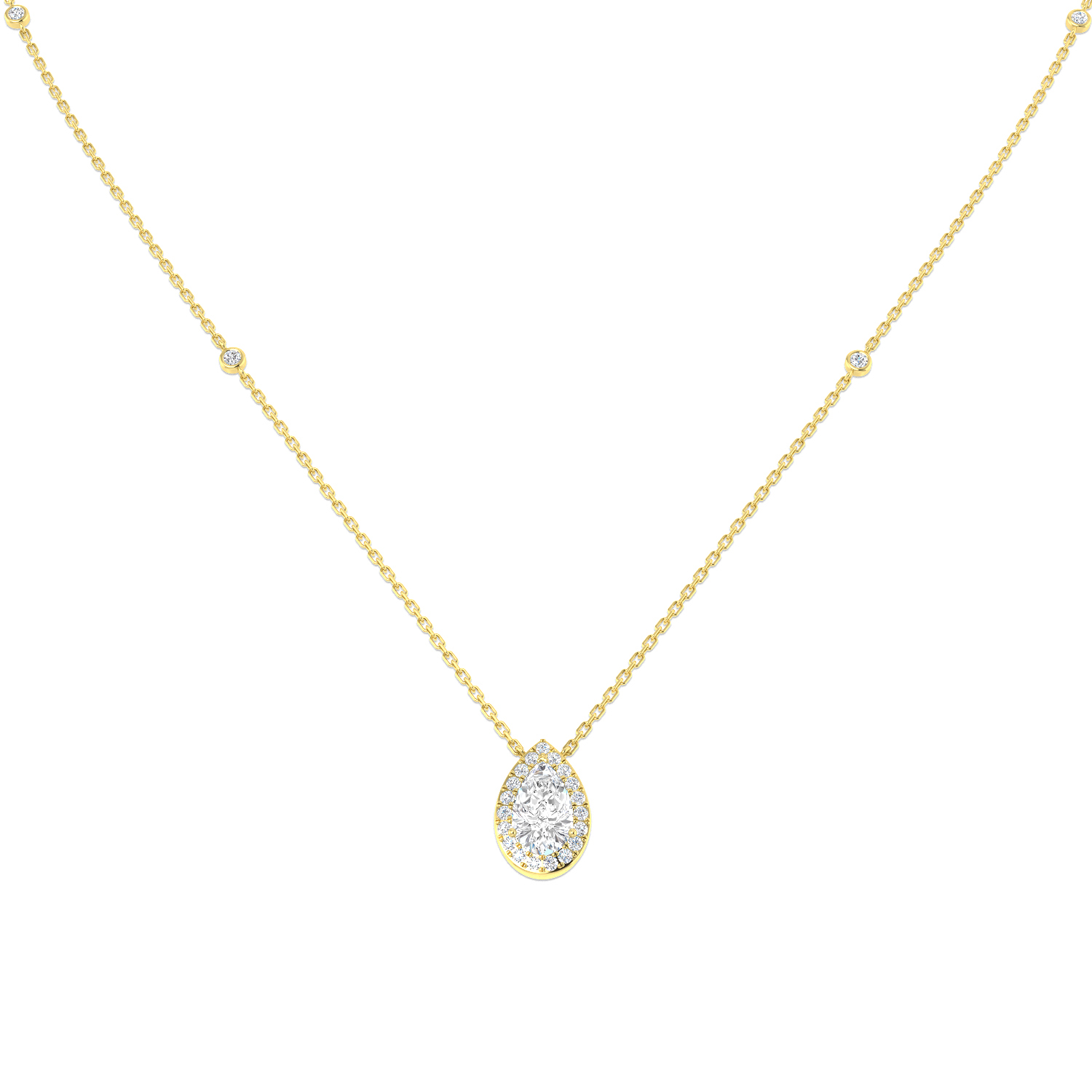 1.37ct Lab-Grown Diamond Spectacle Necklace in 9K Yellow Gold