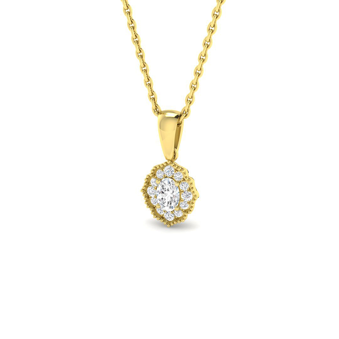 0.15ct Natural Diamond Necklace Pendant in 9K Yellow Gold