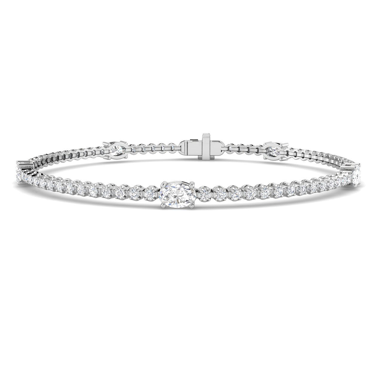 2.98ct Lab-Grown Diamond Tennis Bracelet in 9K White Gold