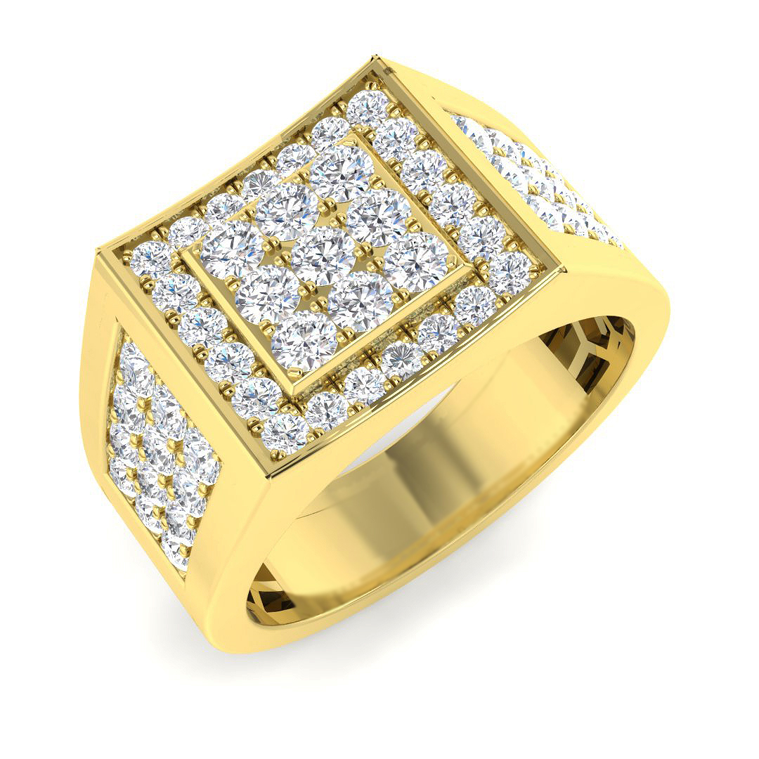 1.69ct Lab-Grown Diamond Signet Ring in 9K Yellow Gold