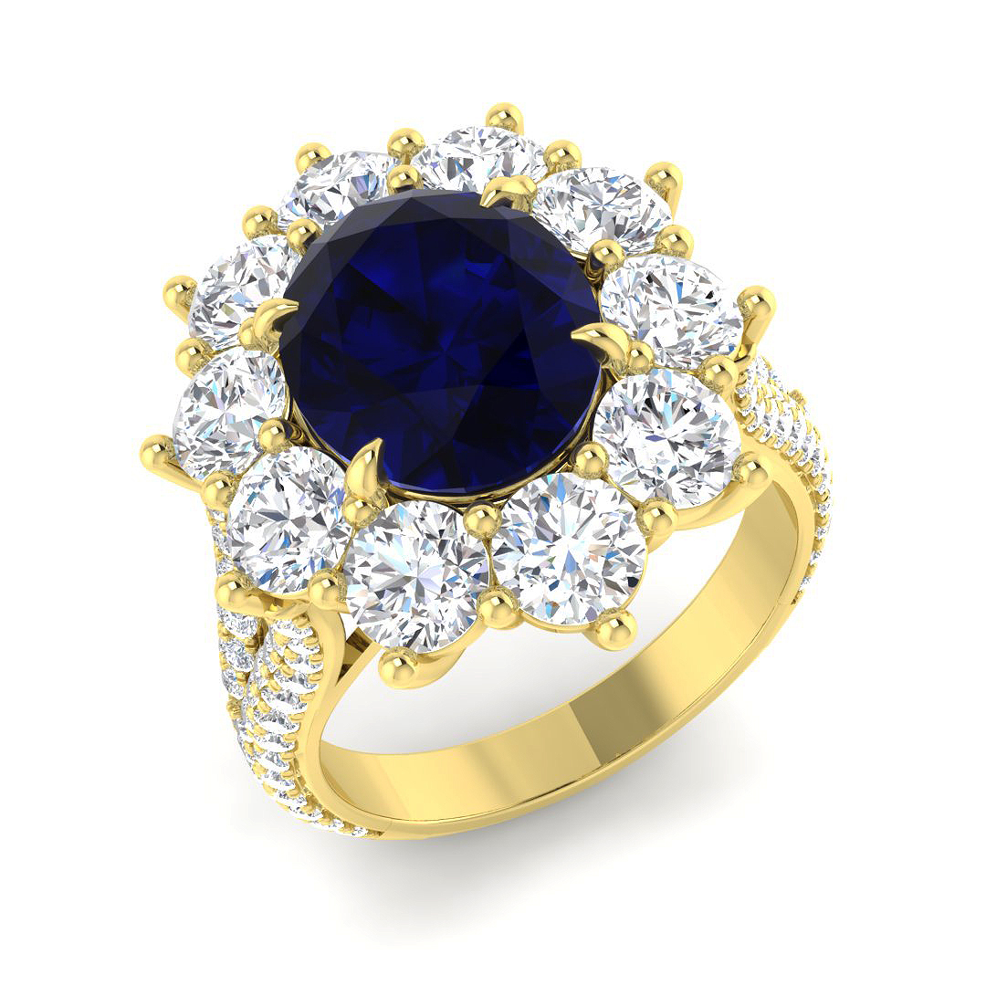 Cluster Ring in 9K Yellow Gold