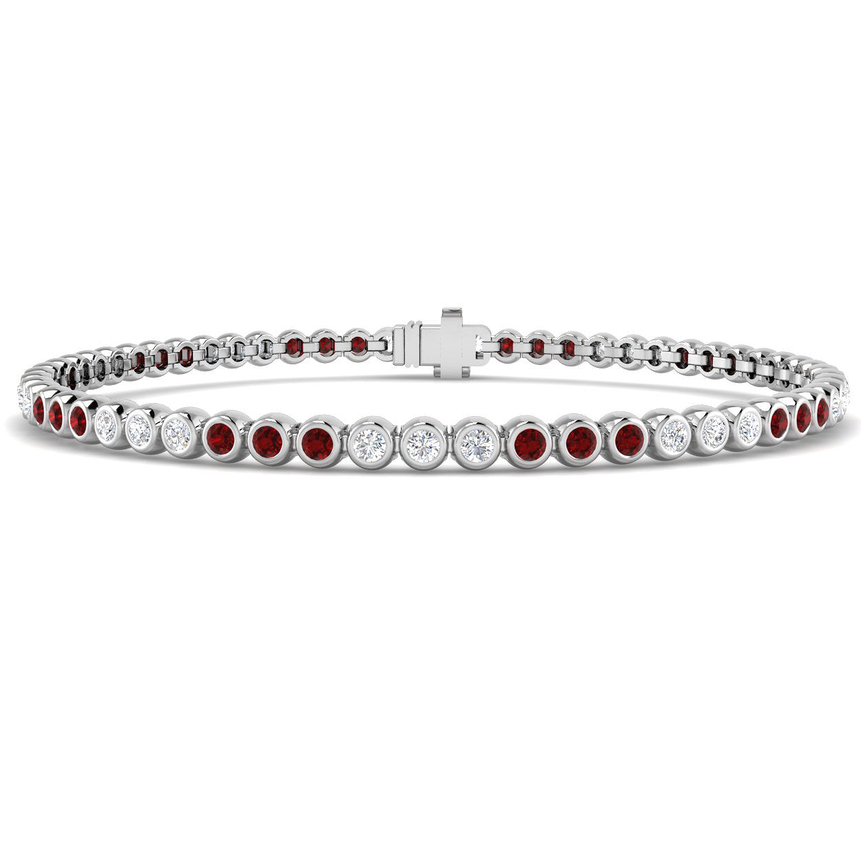 Ruby Bracelet in 18K White Gold